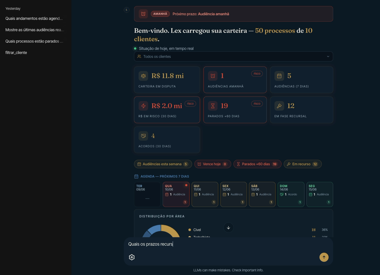 Demonstração da triagem jurídica em funcionamento